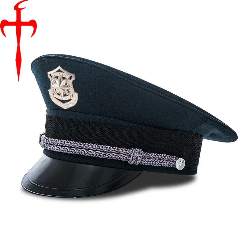 2011新式保安帽墨绿卷边女式帽藏青帽子刺绣徽分码鸭舌帽大盖帽物业