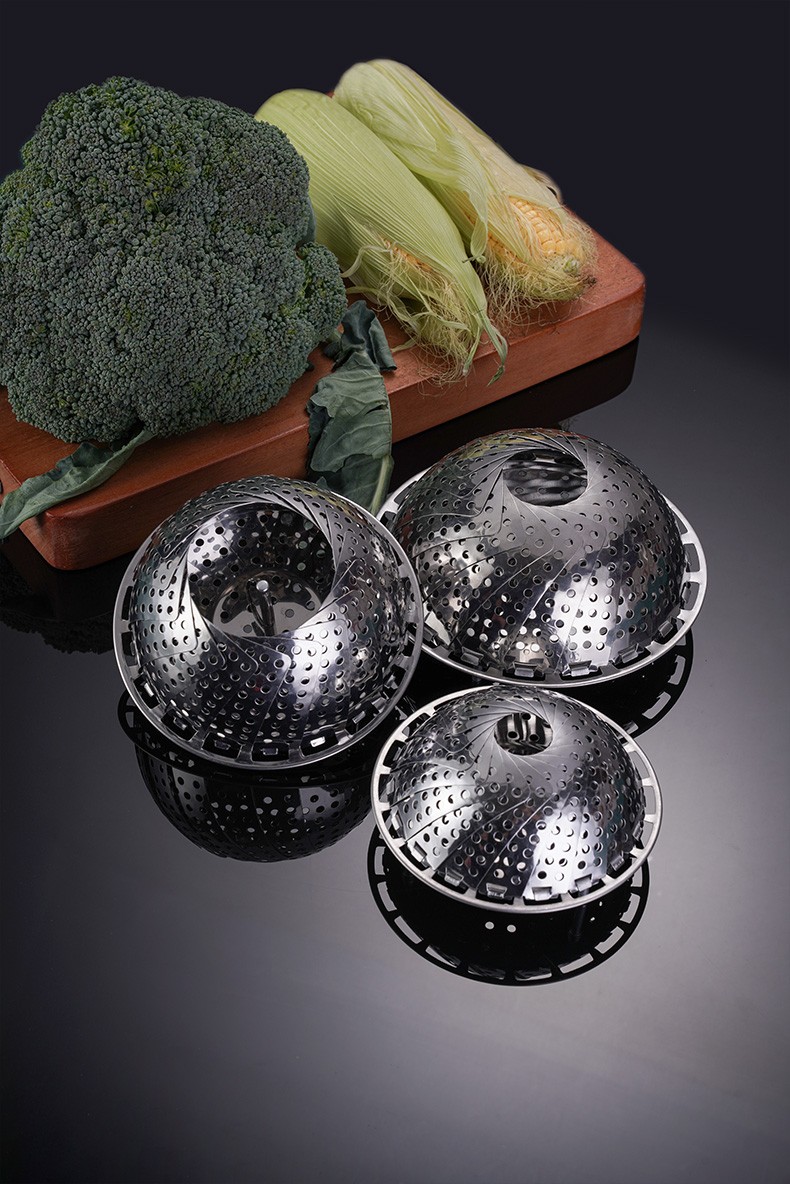 兴跃百变蒸笼加厚不锈钢折叠蒸架可伸缩折叠蒸笼盘蒸屉多功能果盘蒸盘