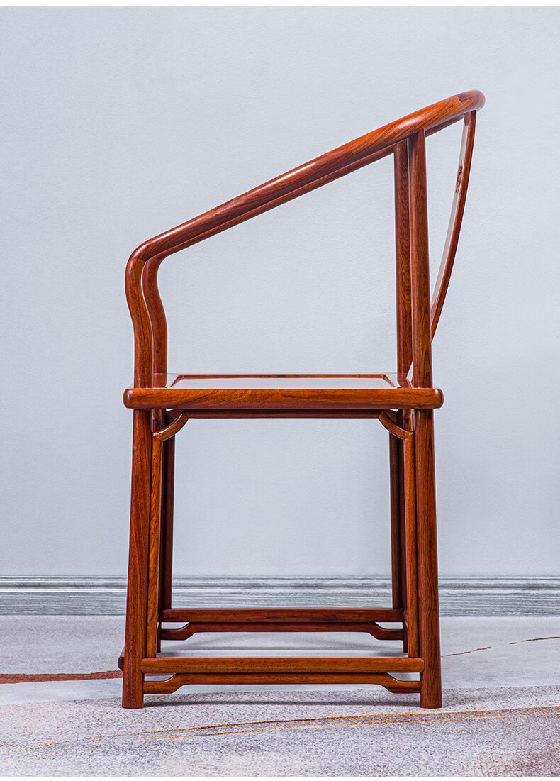 艺铭天下红木家具缅甸花梨(学名:大果紫檀)圈椅实木中式客厅会客椅