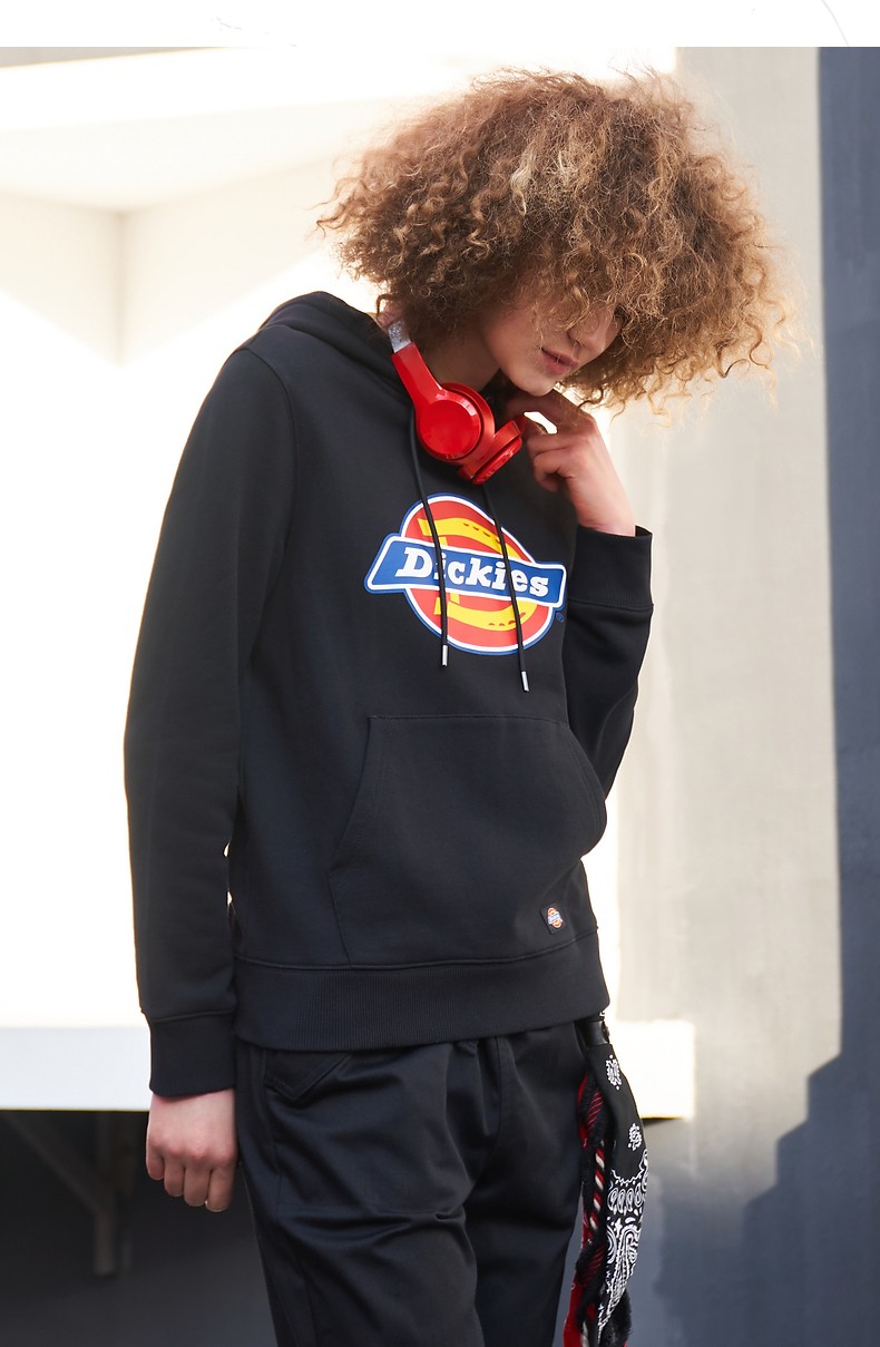 dickies卫衣 logo印花连帽卫衣 休闲上衣 卫衣女dk008809 白色 00m