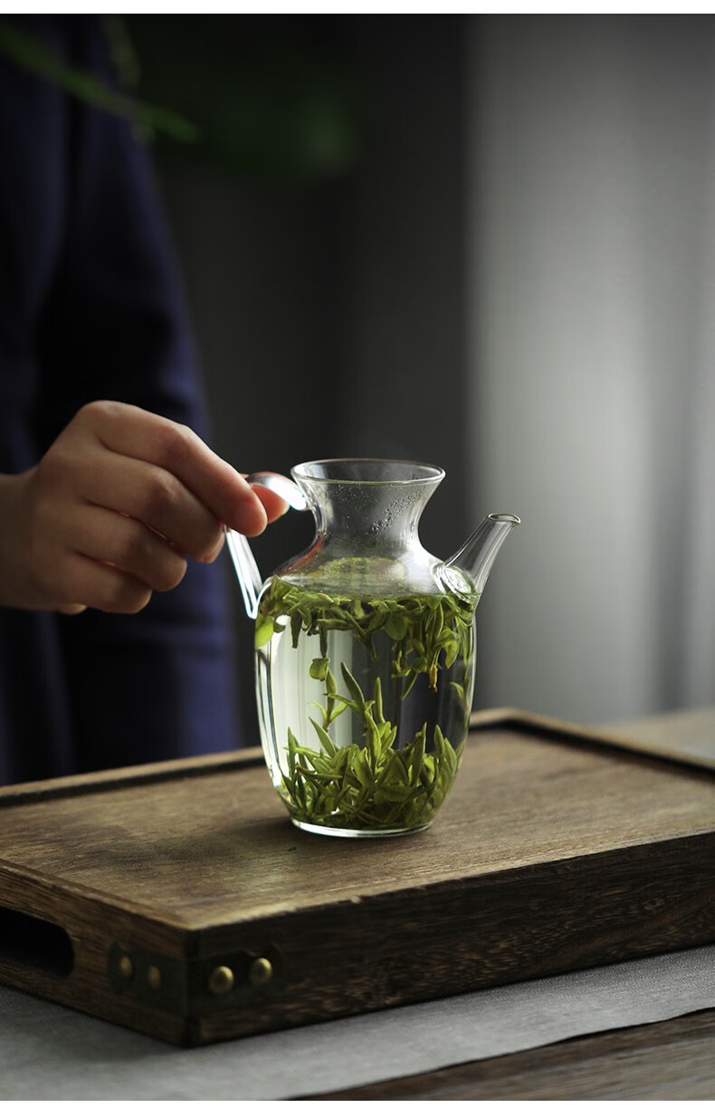 初雪仿宋玻璃壶透明泡绿茶专用功夫茶具耐热冷泡小号茶壶泡茶器家用