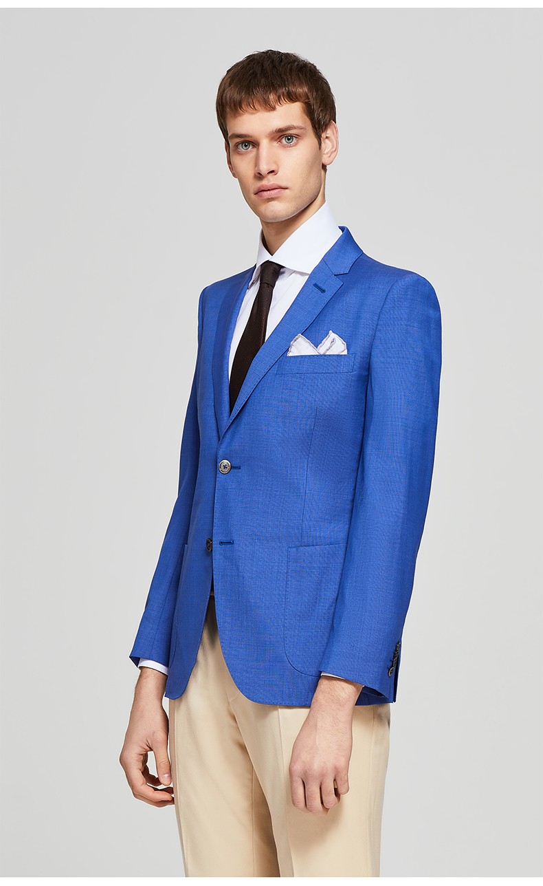 bycreations柏品进口loropiana面料羊毛薄款西服商务修身西装单西男