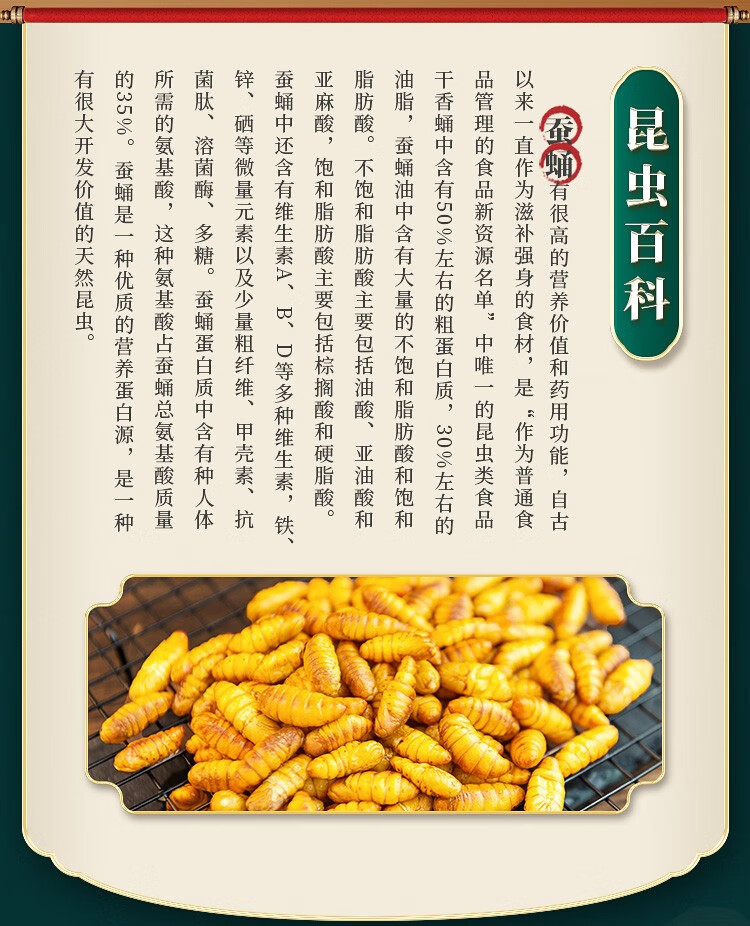 蚕蛹鲜活金丝小蝉蛹新鲜特级商用桑茧蛹干幼虫生烧烤钓