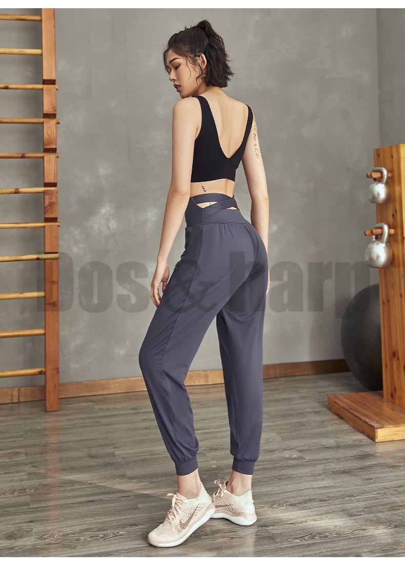 dosharp品牌瑜伽裤女宽松薄款外穿休闲长裤高腰束脚跑步健身运动裤