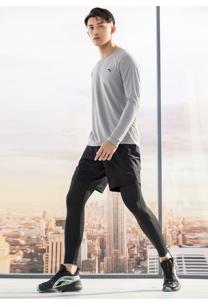 【运动裤两件套】安踏 anta官网 运动裤男2021秋冬季新款男紧身裤长裤