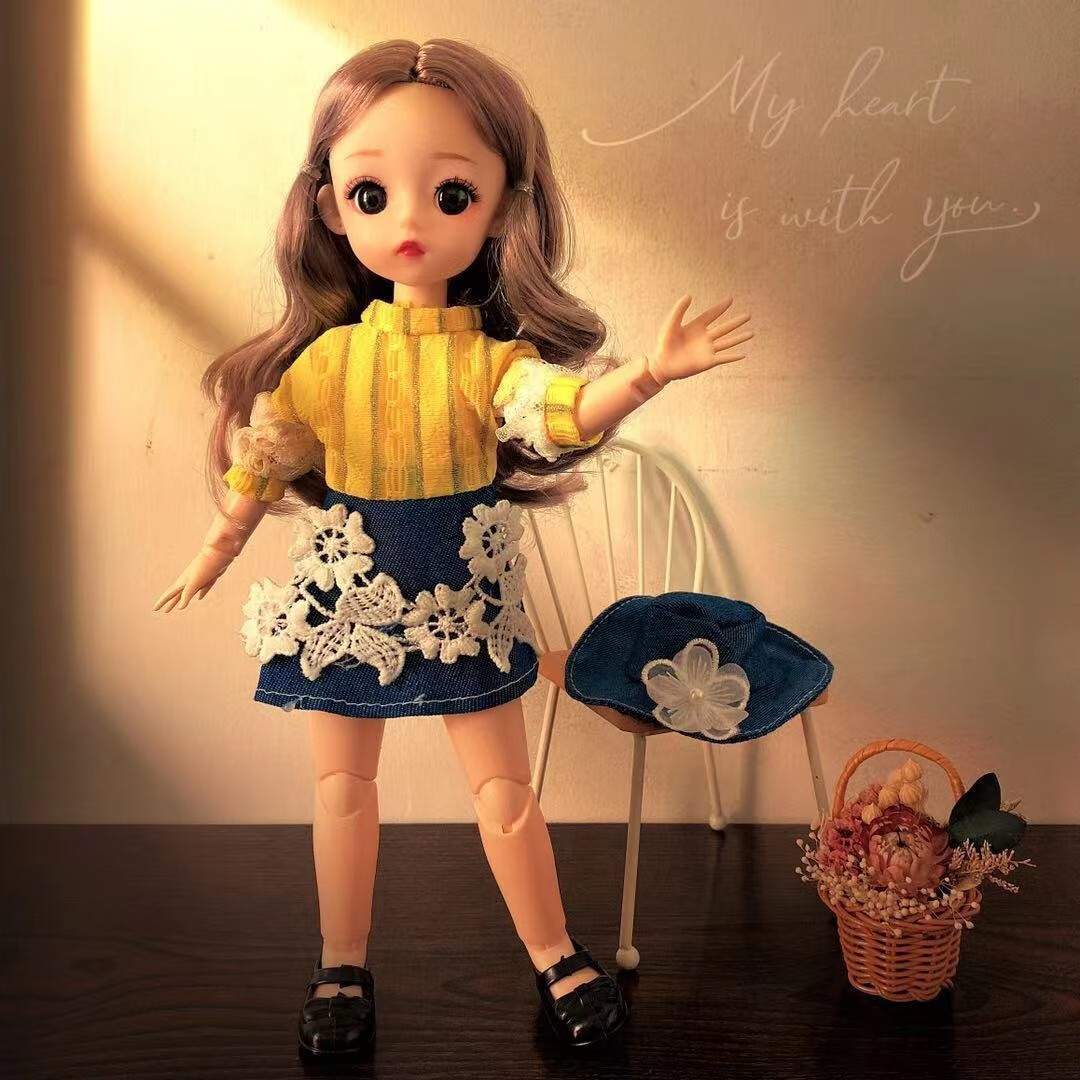 芭比娃娃洋娃娃3d真眼bjd6分胖子体30厘米新年礼物奖励奖品过家家玩具