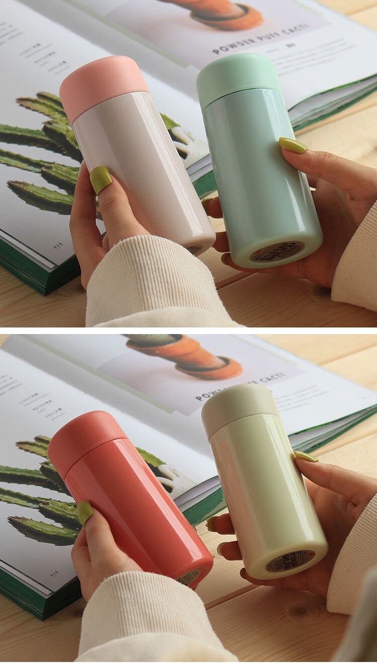 日韩糖果色保温杯 ins原宿风小巧可爱少女学生水杯迷你便携小杯子 slp