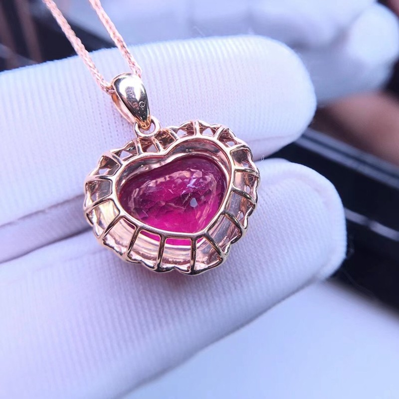 俊辰珠宝天然巴西卢比来项链女18k重金镶嵌晶体干净火彩南非真钻石