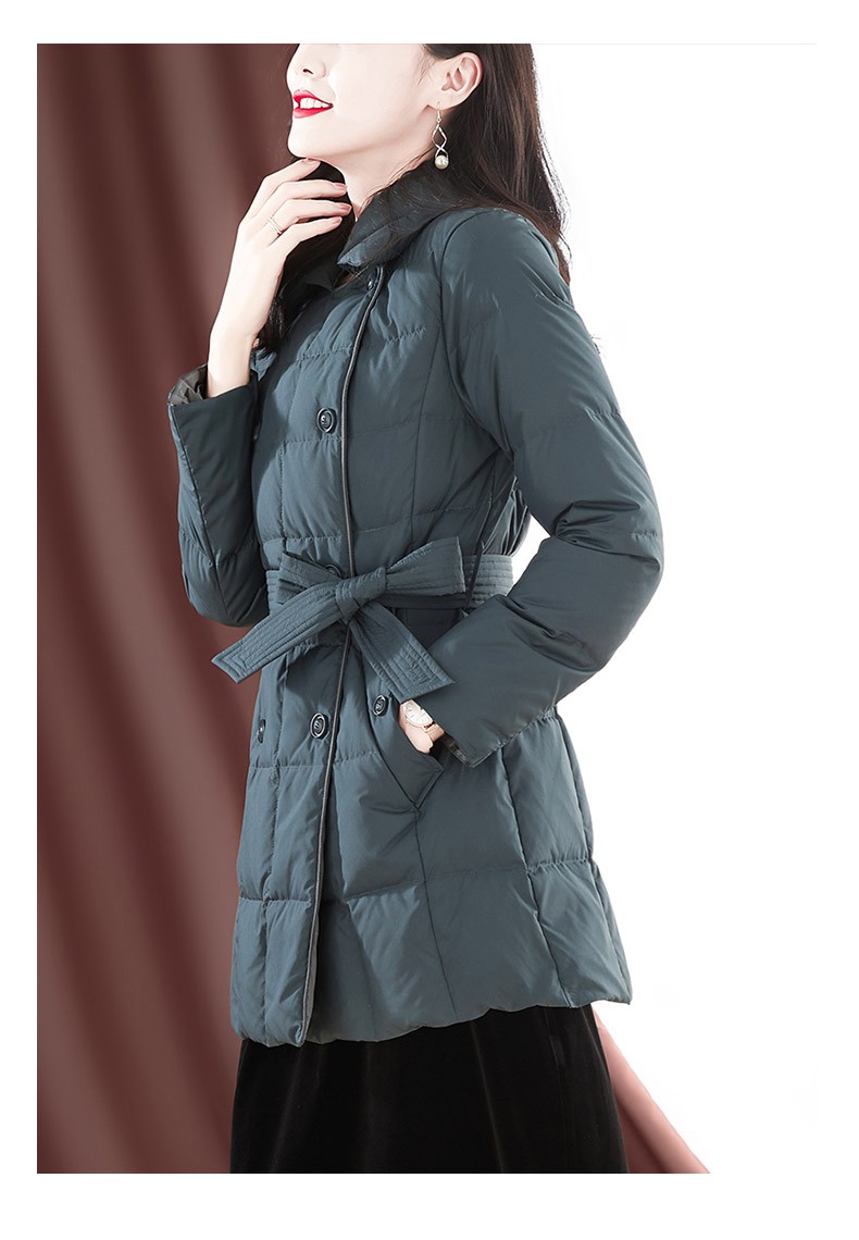 歌珀莱品牌女装轻薄羽绒服女士2020年冬新款白鸭绒中长款修身韩版小