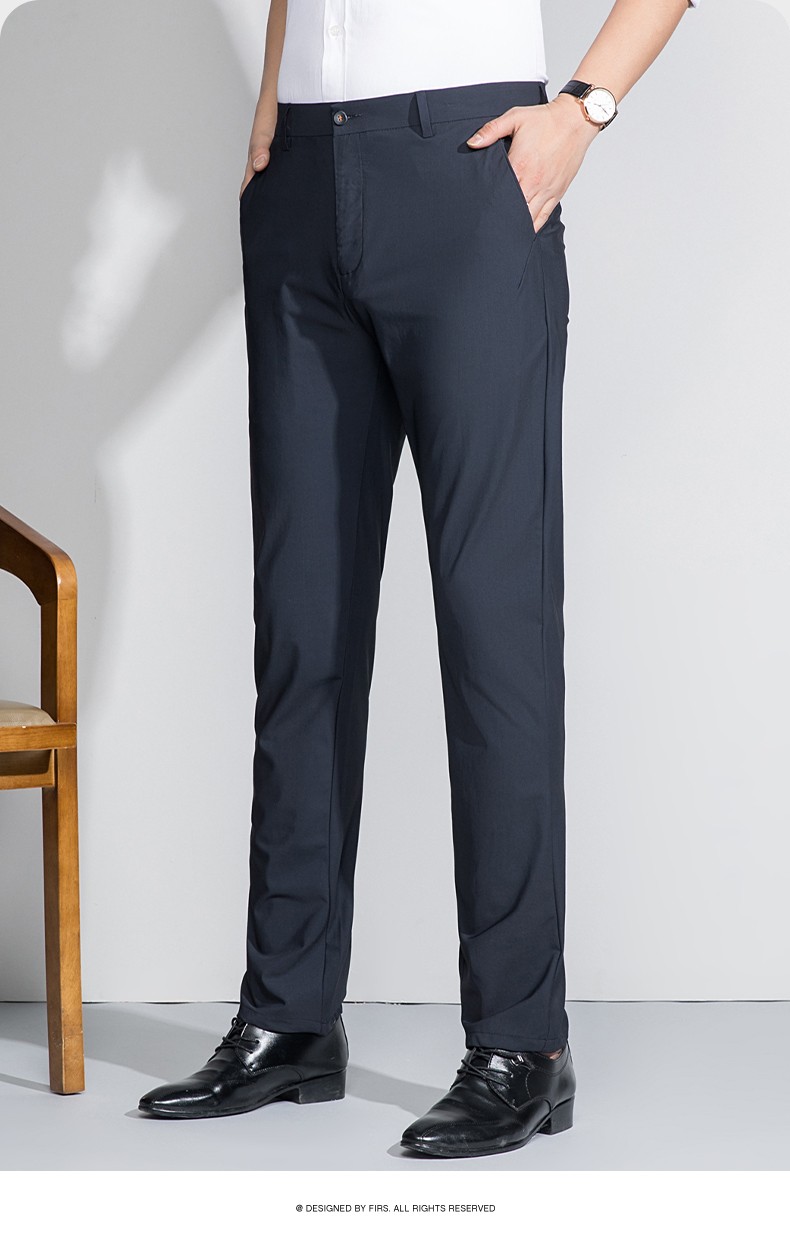 培蒙休闲裤男2021春夏薄款透气商务休闲上班聚会正装抗皱直筒男长裤子