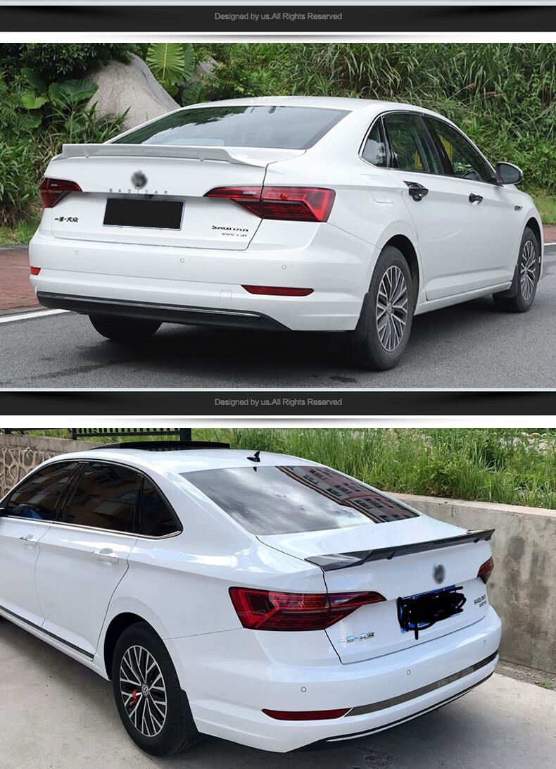 适用 加宽大r款新速腾尾翼 19-22款速腾尾翼改装免打孔速腾碳纤纹