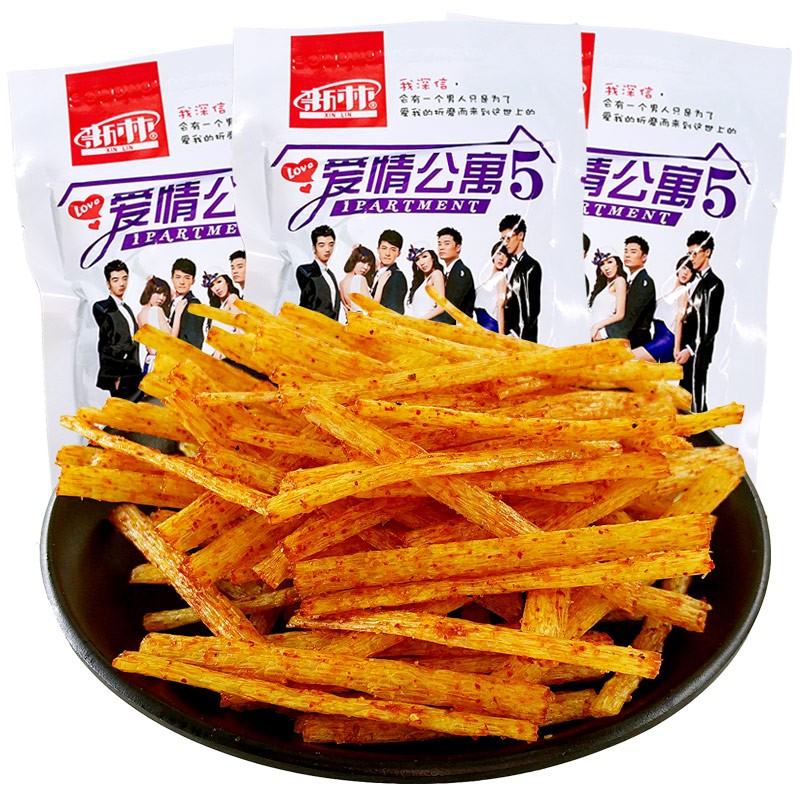 新林爱情公寓5辣条10包湖南重庆麻辣辣皮小零食8090后校园儿时怀旧