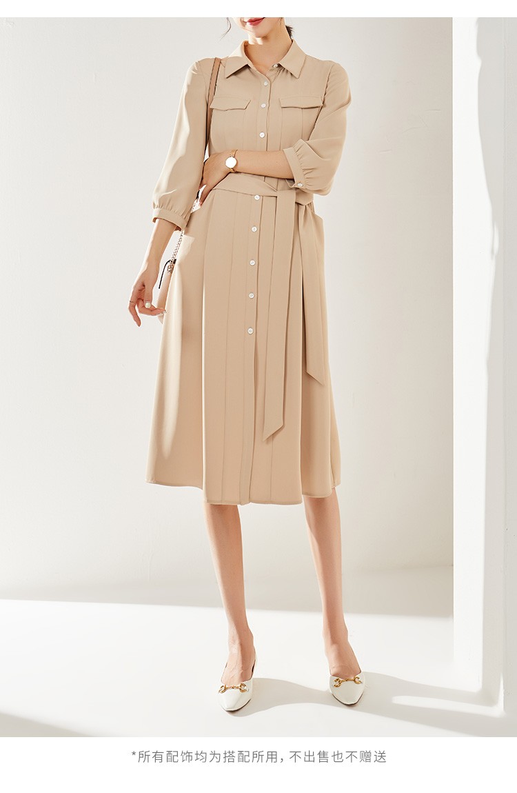 娅丽达衬衫连衣裙女雪纺裙春装2021春秋新款中长款小众裙子设计感