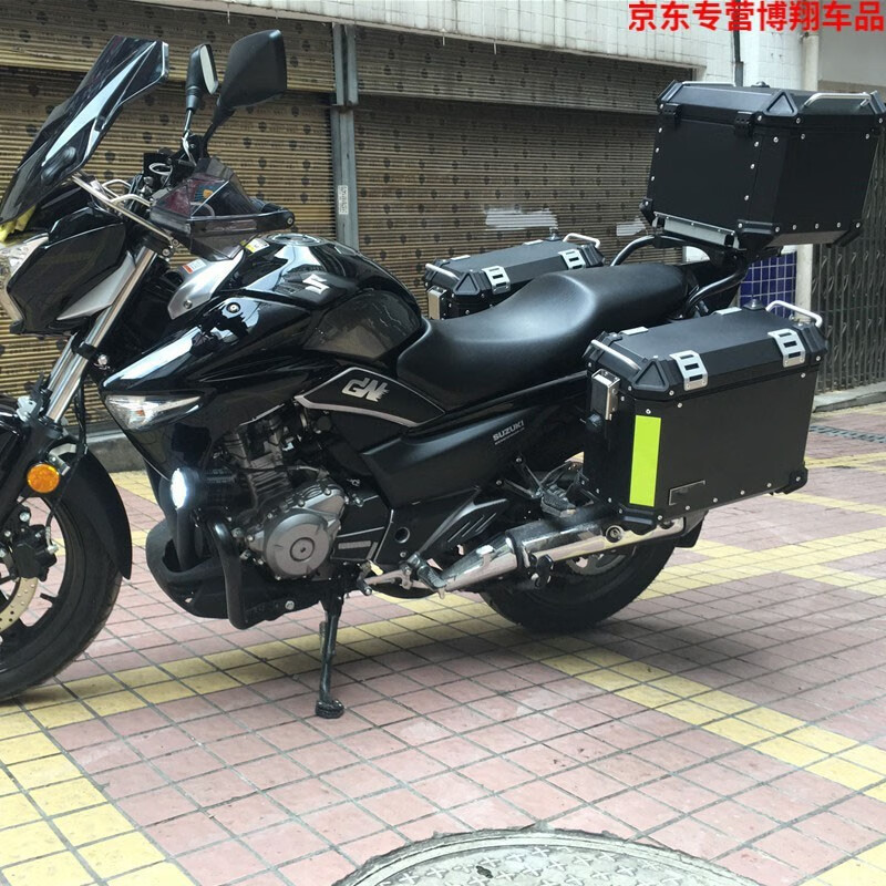 适用于铃木骊驰gw250/s/f铝合金边箱gw250f铝合金 黑色3箱 支架 靠背