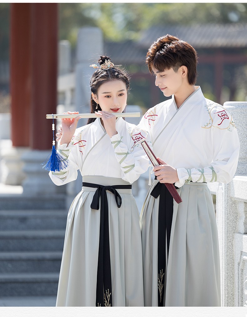 尤克达蒂原创汉服男女古装广袖大袖衫武侠仙气情侣日常表演服套装 仅