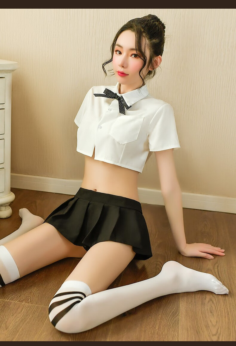 裙百褶裙衬衫格裙格子不良水手服小短裙子超短裙9934蓝蓬蓬裙内内衤末