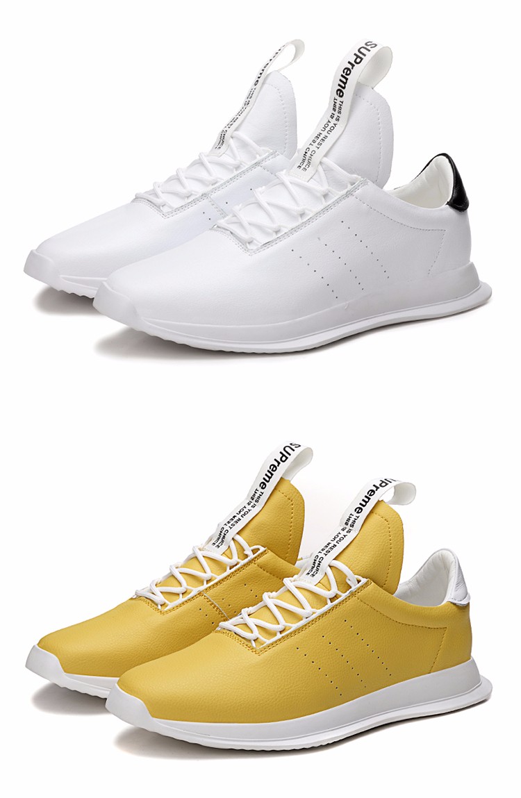 ppinnlvzz轻奢品牌男鞋白色皮面运动鞋男休闲皮鞋男百搭透气慢跑步鞋