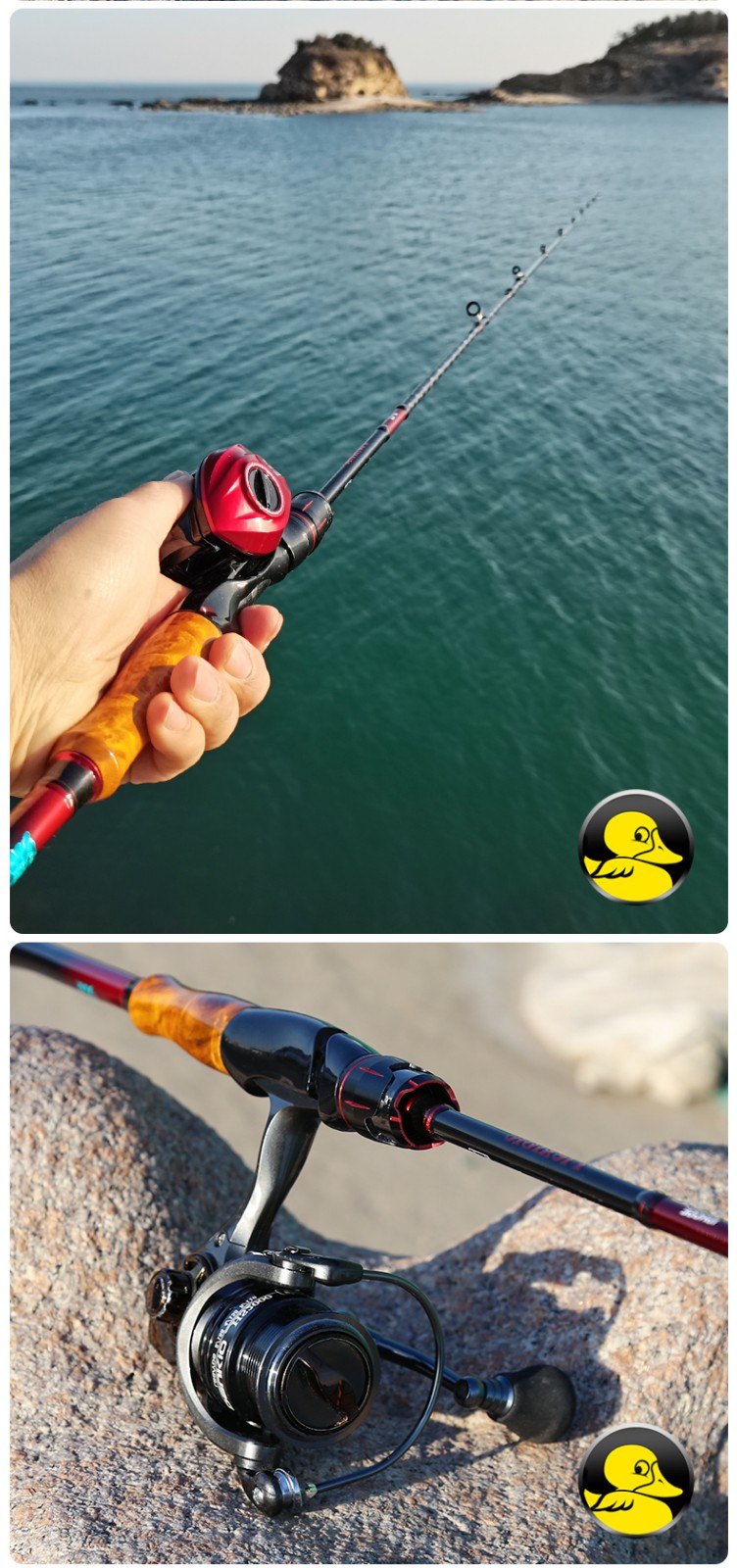 小黄鸭路亚竿套装水滴轮远投鲈嘴翘嘴初学者枪柄路亚马口钓鱼全套 l-r