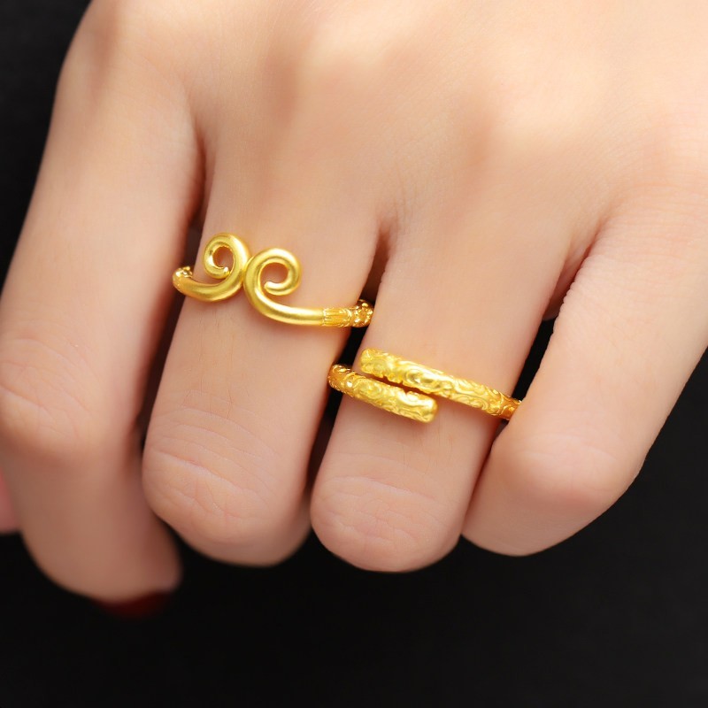 咒金箍棒情侣对戒情人节礼物送女朋友男朋友生日纪念 金箍棒戒指大号