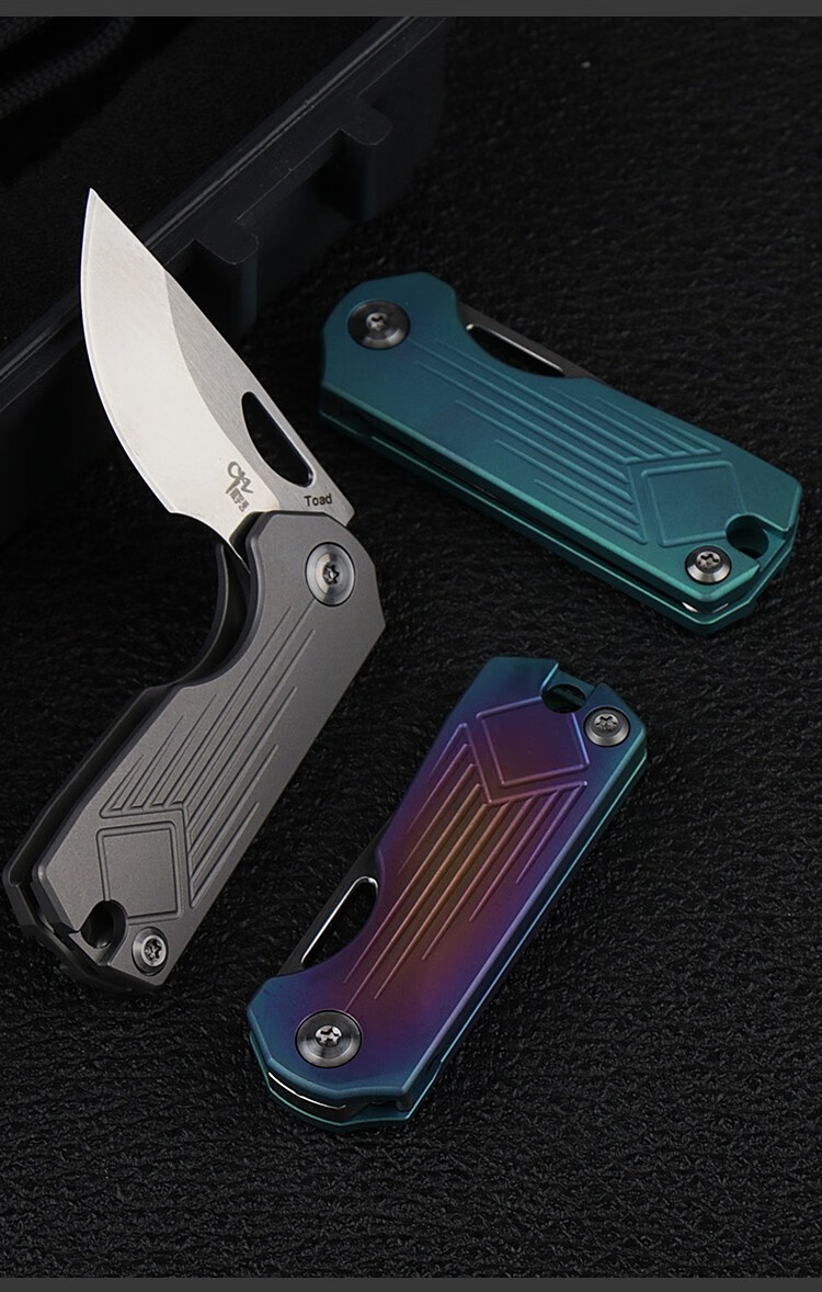 aus8钢高硬度钛合金口袋小刀便携随身锋利迷你折刀edc女生礼品防身拆