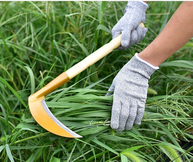 笠农 家用长柄锰钢割草大镰刀户外农用除草工具全钢镰刀 割草刀 122