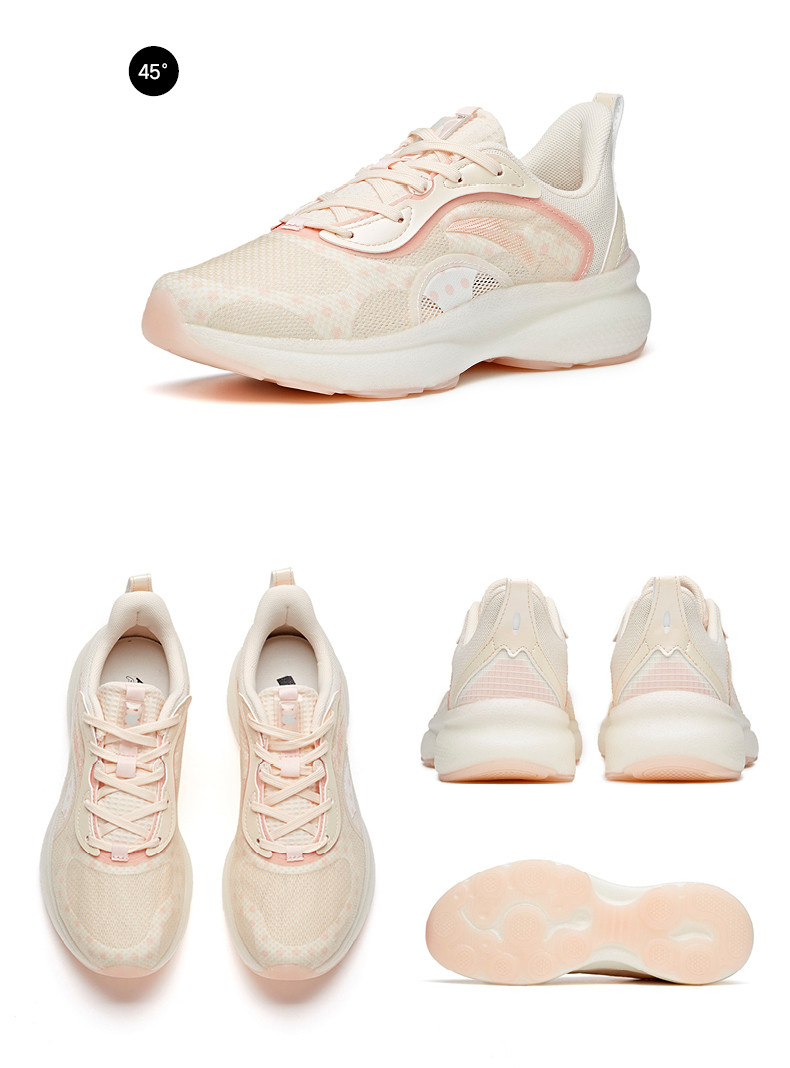 安踏泡泡鞋女鞋运动鞋2021夏季新款 跑步鞋女网面透气减震防滑旅游鞋