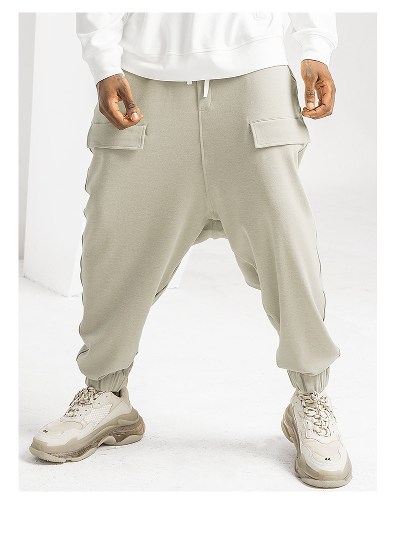 bodydream秋冬新款掉裆卫裤街头潮流宽松休闲针织个性小脚哈伦裤