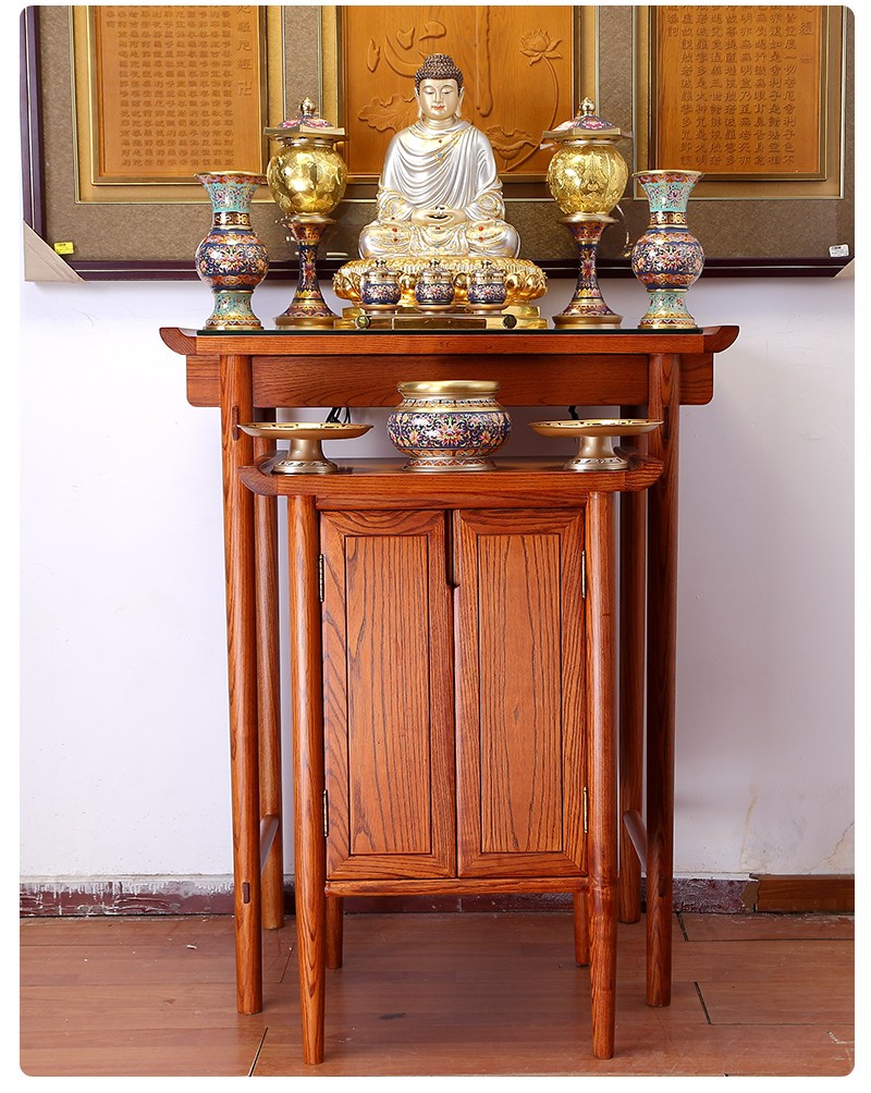 圆通佛具供桌供台家用白蜡木供桌供台佛台实木佛桌