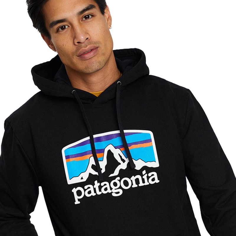 patagonia巴塔哥尼亚经典logo男士潮流套头加绒卫衣39583黑色s