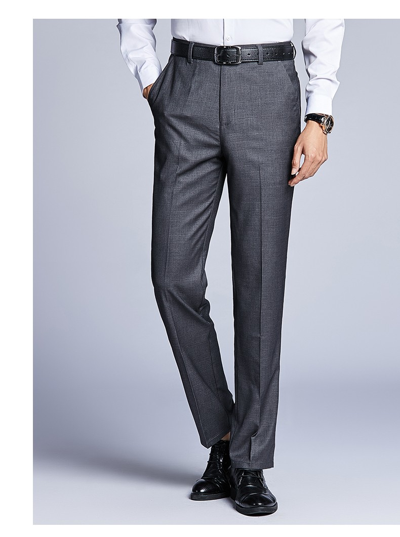 虎都fordoo男装西裤新品网格抗皱休闲裤商务正装直筒长裤子男士抗皱