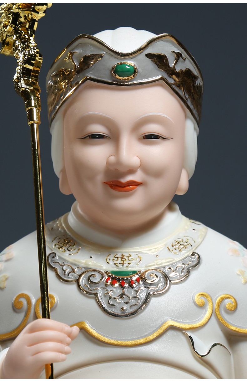 微美羊脂玉瓷黑老太黑妈妈佛像护法家用供奉家居陶瓷彩绘摆件黑老太16