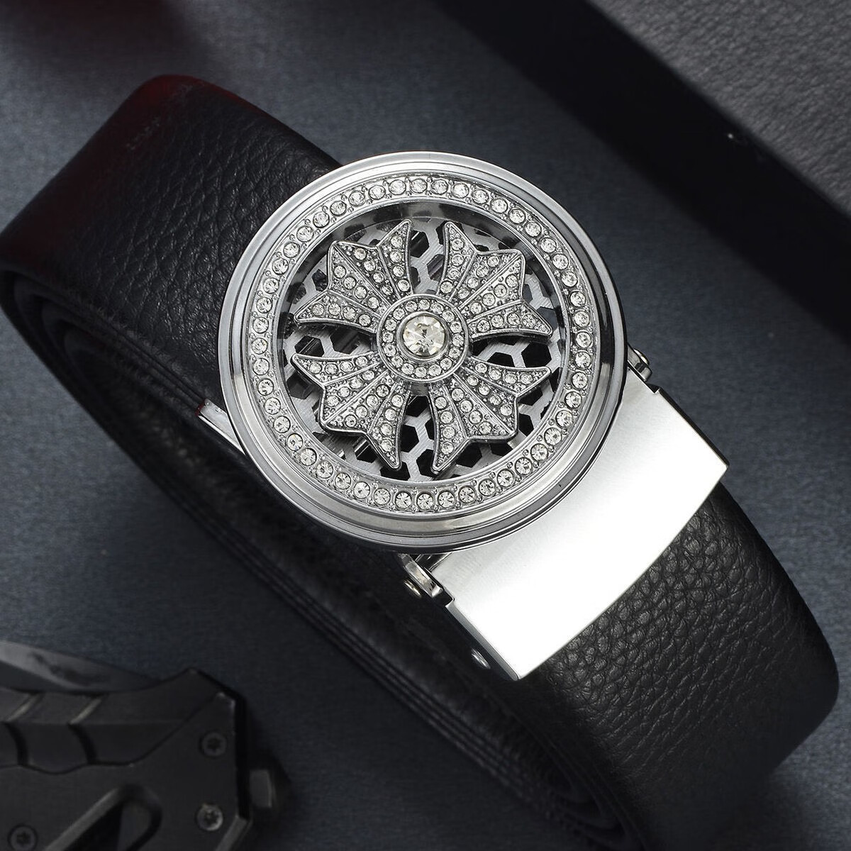 乐卉男士真皮时来运转腰带网红皮带自动扣腰带牛皮裤带商务腰带时来