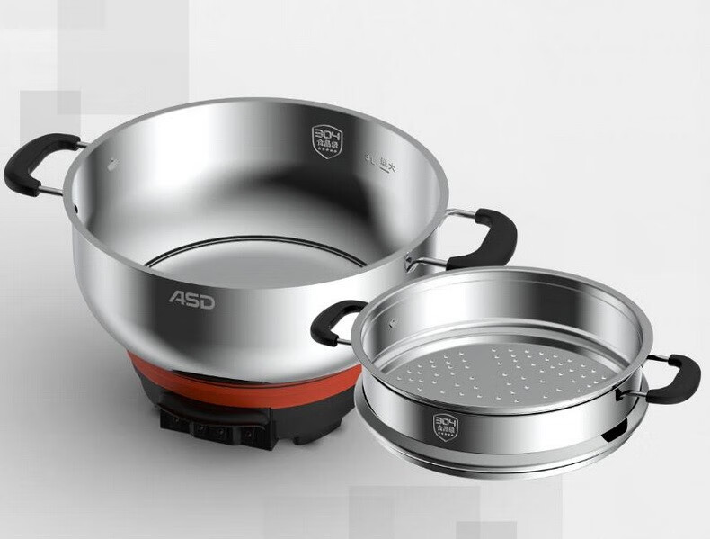 爱仕达(asd)家用多功能电炒锅电火锅电蒸锅不锈钢az-y30j106 -【图片