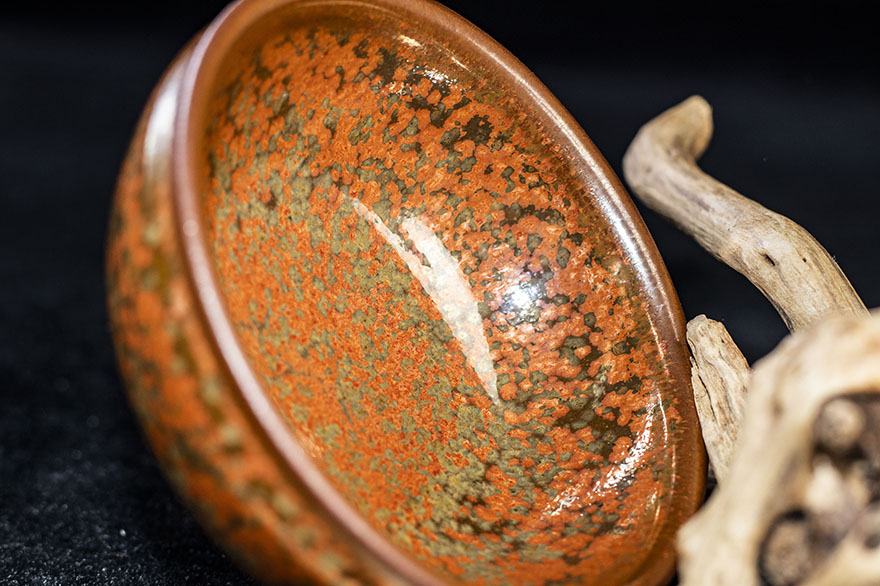 柴烧【火凤凰盏】叶立新 建阳建盏主人杯 口径9.