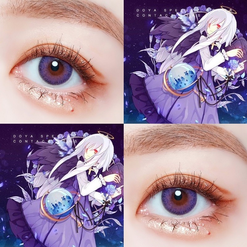 doya小直径显色美瞳恶魔目红蓝绿棕灰紫色cosplay艺术隐形眼镜年抛2片