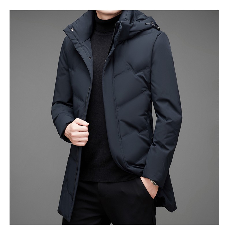 袋鼠羽绒服男中长款连帽可拆卸保暖加厚款外套男冬季新款商务休闲简约