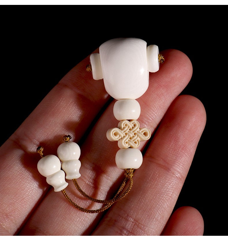 猛犸象牙一体三通佛头圆珠桶珠散珠手串配件隔珠背云星月金刚菩提文玩