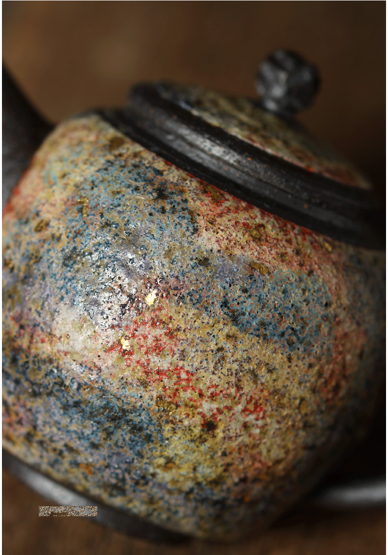 汉宫日式岩矿茶壶大师高越纯手工铁胎泡茶器家用功夫茶具创意球孔单壶