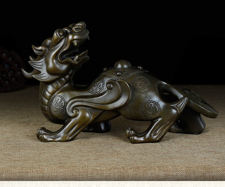 纯铜貔貅摆件回头貔貅家居饰品摆件铜貔貅开业礼品办公室铜装饰品 铜