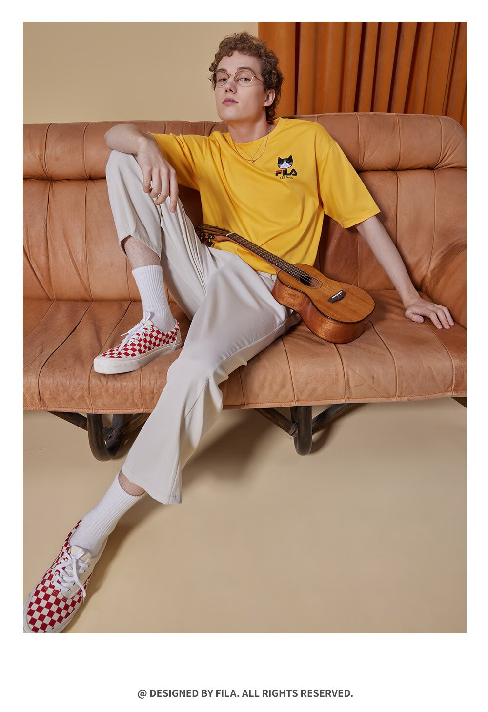 filaxpepeshimada斐乐官方情侣短袖t恤2021夏新款圆领运动上衣正黑色