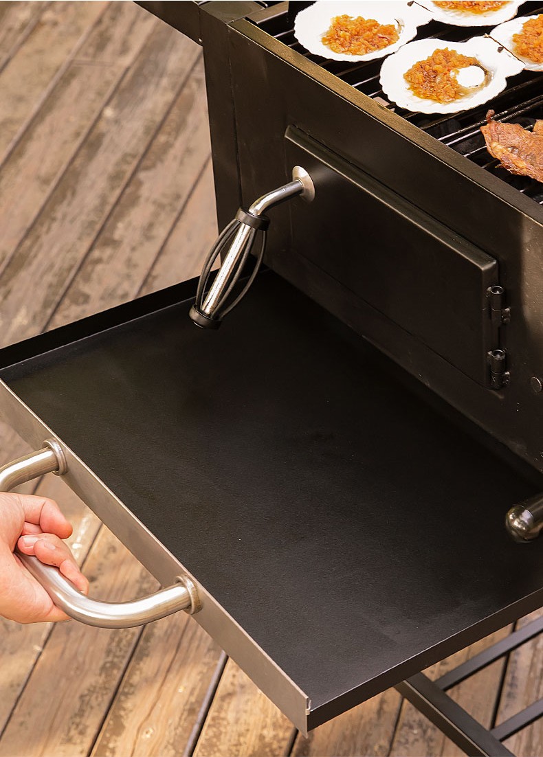 探险者美式庭院bbq烧烤炉烟熏家用碳烤户外烧烤架烤肉炉子烧烤野外