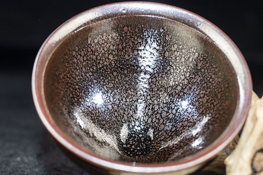 【金花油滴束口盏】刘学明 建阳建盏主人杯 口径9.5 l65-126