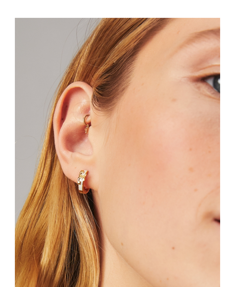 6期免息toryburch汤丽柏琦kira撞色tlogo环状耳环64930tory金黑色720