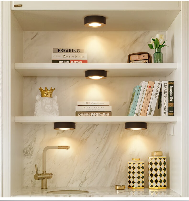 八特明装小射灯超薄酒柜展示柜展柜衣柜led免开孔吸顶小筒灯3瓦5w10w