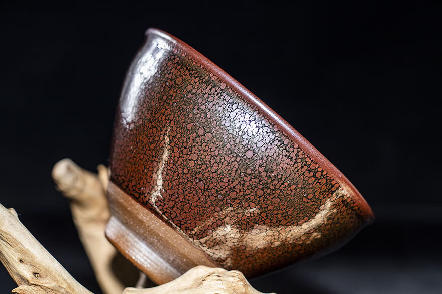 【金花油滴束口盏】刘学明 建阳建盏主人杯 口径9.5 l65-126