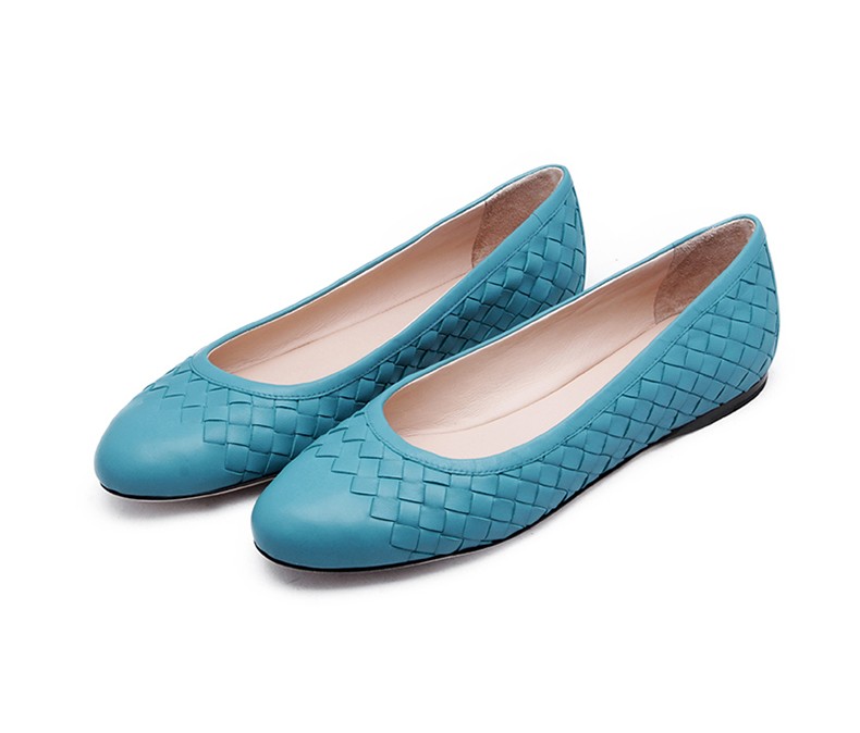 bottega veneta 葆蝶家bv女鞋奢侈品女士经典编织平底鞋 日落黄