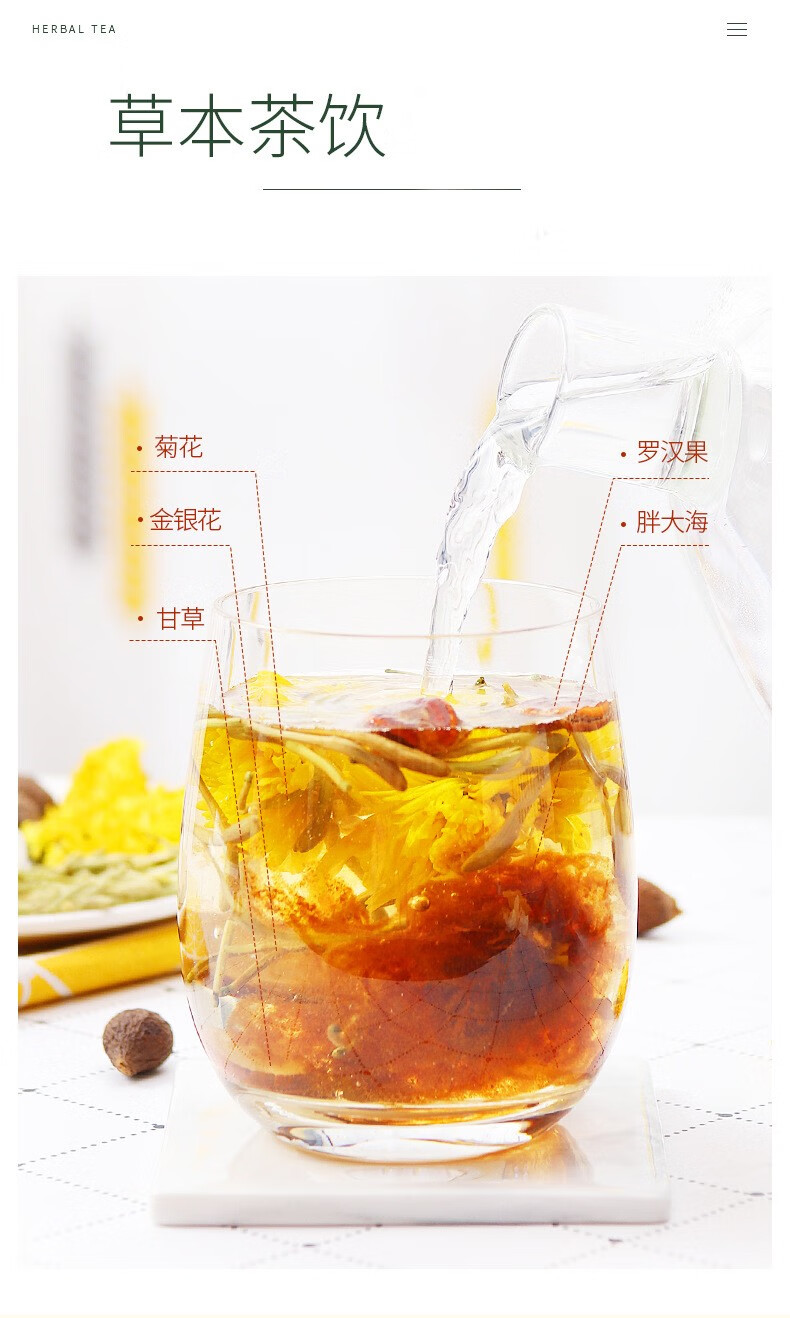 21胖大海罗汉果茶菊花茶樱花120g盒一盒