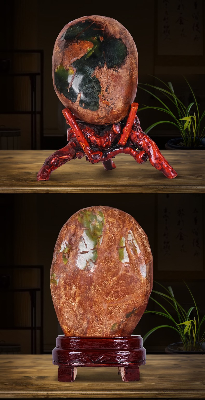 启跃天然岫玉原石奇石摆件辽宁岫岩玉室内观赏石头工艺品家居客厅玄关