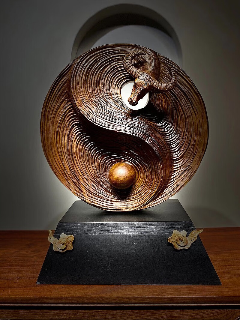 锋纯香樟木牛转乾坤牛气冲天摆件精品木雕根雕家居客厅玄关送礼 选款