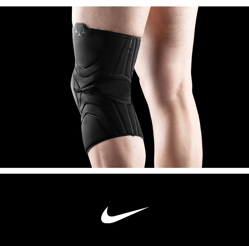 nike耐克开放式护膝男篮球羽毛球登山跑步专业膝关节护具膝盖黑色da